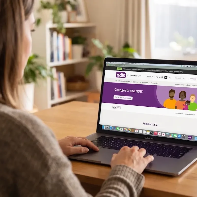 A woman looking up how to get NDIS funding for speech therapy
