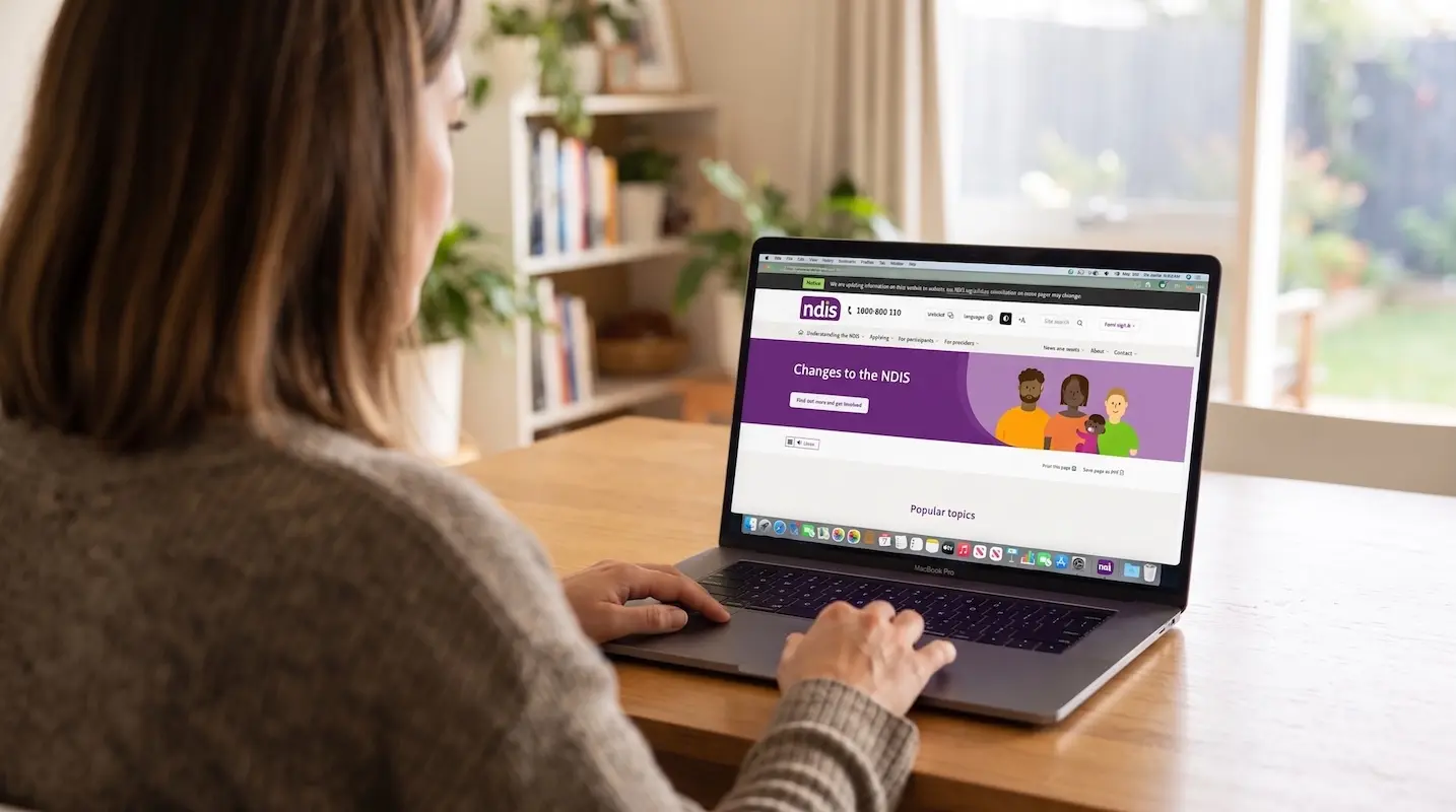 A woman looking up how to get NDIS funding for speech therapy